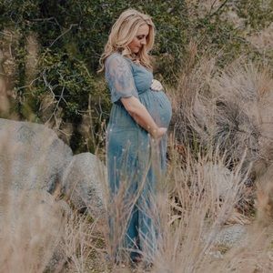 Pink blush maternity dress